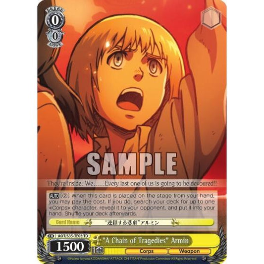 Image for "A Chain of Tragedies" Armin (AOT/S35-TE03 TD) (AOT/S35) - Weiss Schwarz