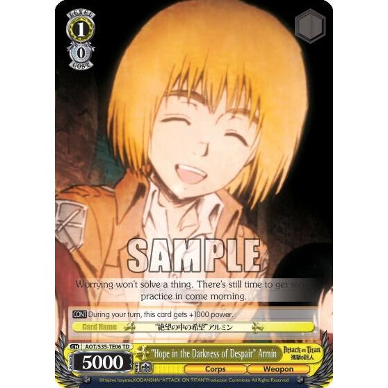 Image for "Hope in the Darkness of Despair" Armin (AOT/S35-TE06 TD) (AOT/S35) - Weiss Schwarz
