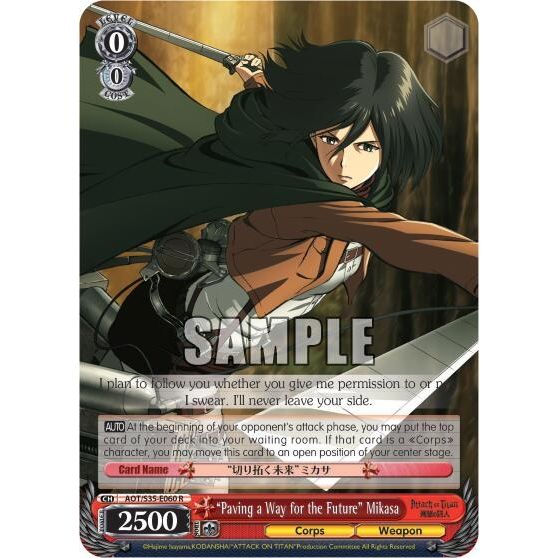 Image for "Paving a Way for the Future" Mikasa (AOT/S35-E060 R) (AOT/S35) - Weiss Schwarz