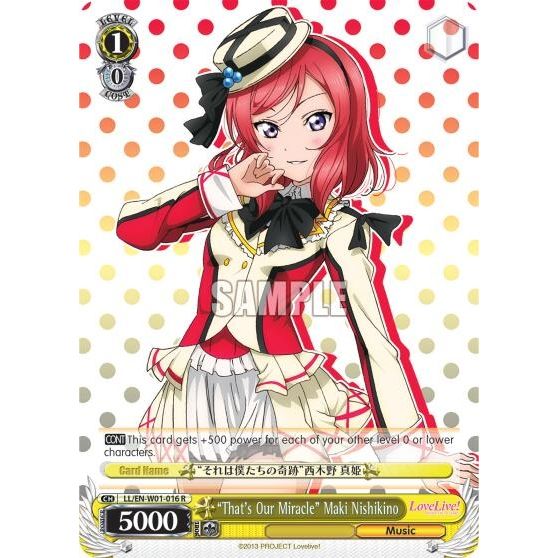 Image for "That's Our Miracle" Maki Nishikino (LL/EN-W01-016 R) (LL/EN-W01) - Weiss Schwarz