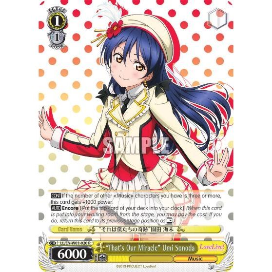 Image for "That's Our Miracle" Umi Sonoda (LL/EN-W01-020 R) (LL/EN-W01) - Weiss Schwarz