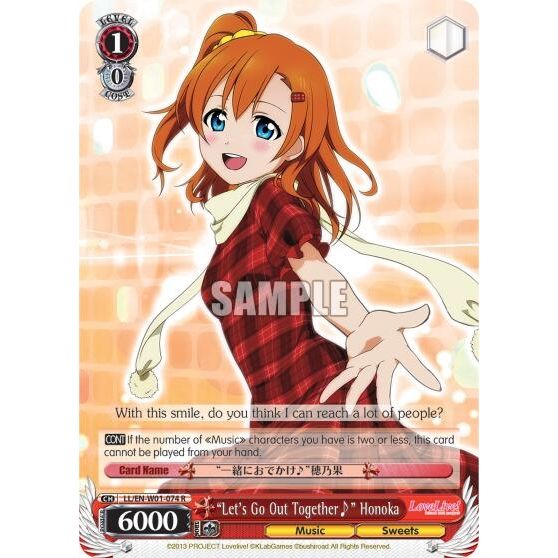 Image for "Let's Go Out Together~" Honoka (LL/EN-W01-074 R) (LL/EN-W01) - Weiss Schwarz