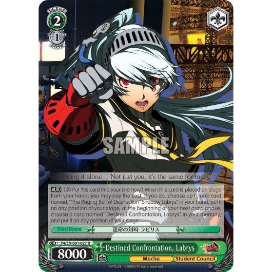 Image for Destined Confrontation, Labrys (P4/EN-S01-027 R) (P4/EN-S01) - Weiss Schwarz