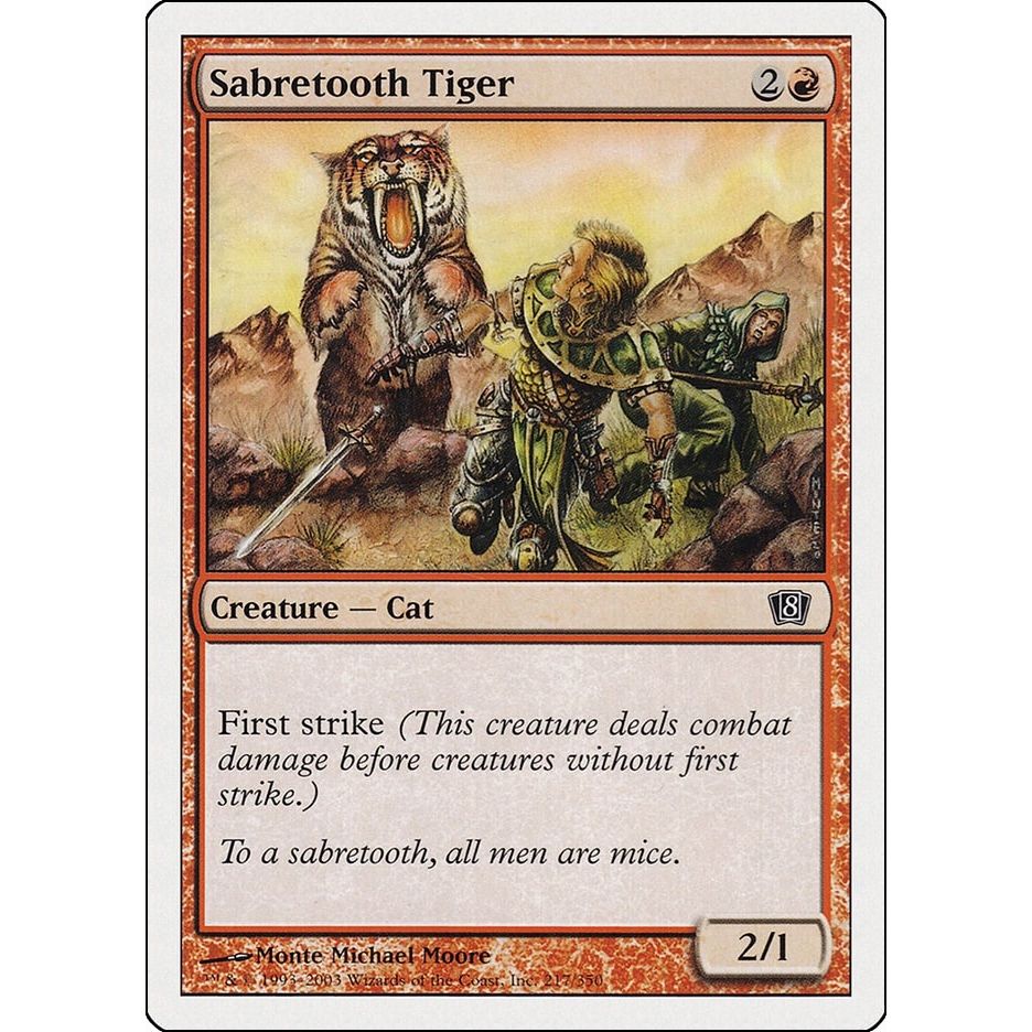 Image for Sabretooth Tiger (217) (8ED) - Magic: The Gathering