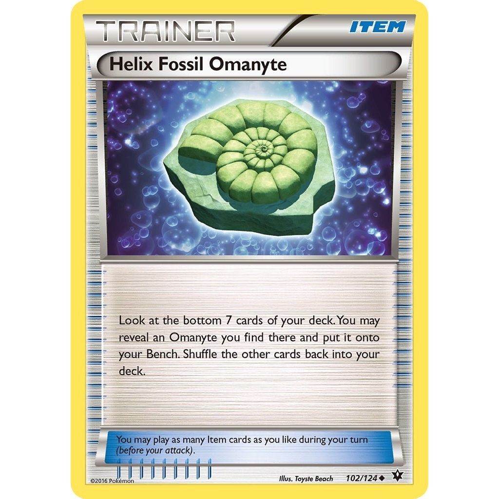Image for Helix Fossil Omanyte (102/124) (FCO) - Pokemon