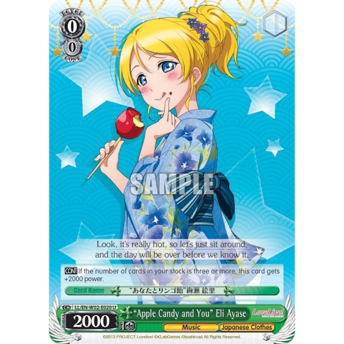Image for "Apple Candy and You" Eli Ayase (LL/EN-W02-E020 U) (LL/EN-W02) - Weiss Schwarz