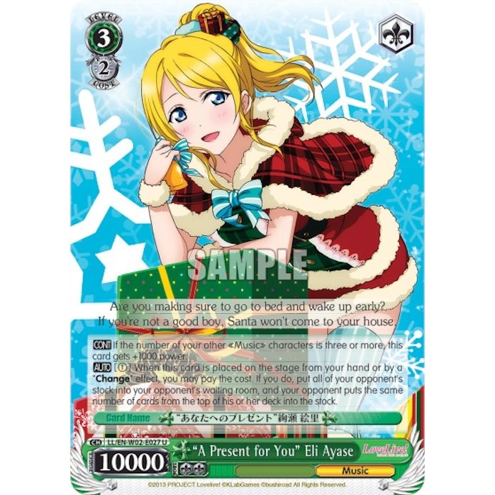 Image for "A Present for You" Eli Ayase (LL/EN-W02-E027 U) (LL/EN-W02) - Weiss Schwarz