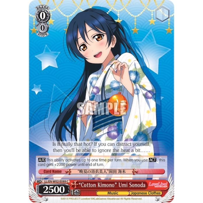 Image for "Cotton Kimono" Umi Sonoda (LL/EN-W02-E089 C) (LL/EN-W02) - Weiss Schwarz