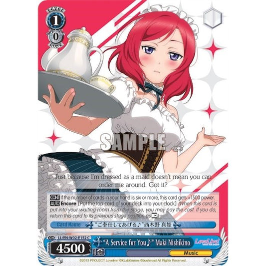 Image for "A Service for You~" Maki Nishikino (LL/EN-W02-E152 C) (LL/EN-W02) - Weiss Schwarz