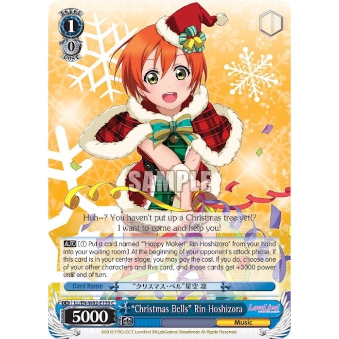 Image for "Christmas Bells" Rin Hoshizora (LL/EN-W02-E153 C) (LL/EN-W02) - Weiss Schwarz