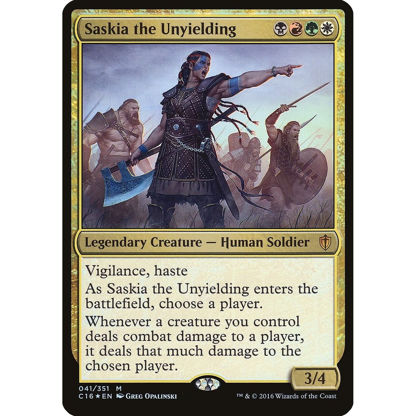 Image for Saskia the Unyielding (Commander 2016) (41) (OVER) - Magic: The Gathering