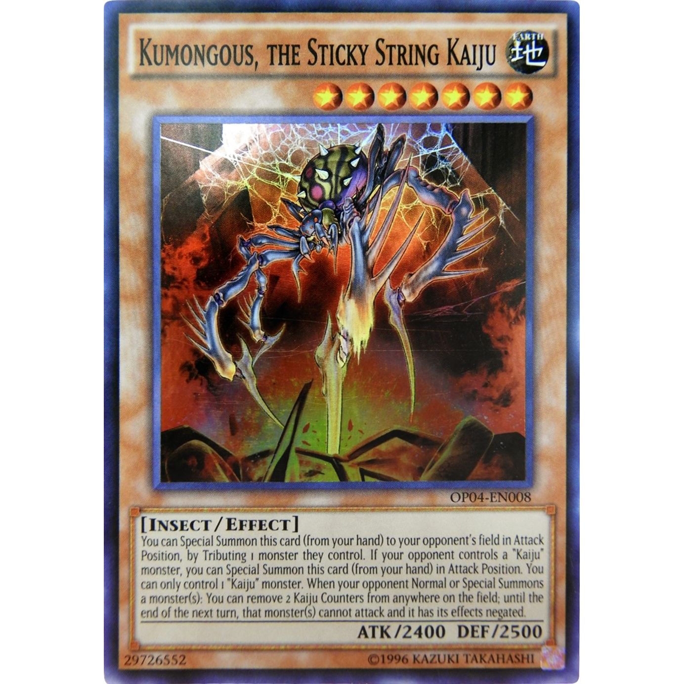 Image for Kumongous, the Sticky String Kaiju (OP04-EN008) (OP04) - YuGiOh