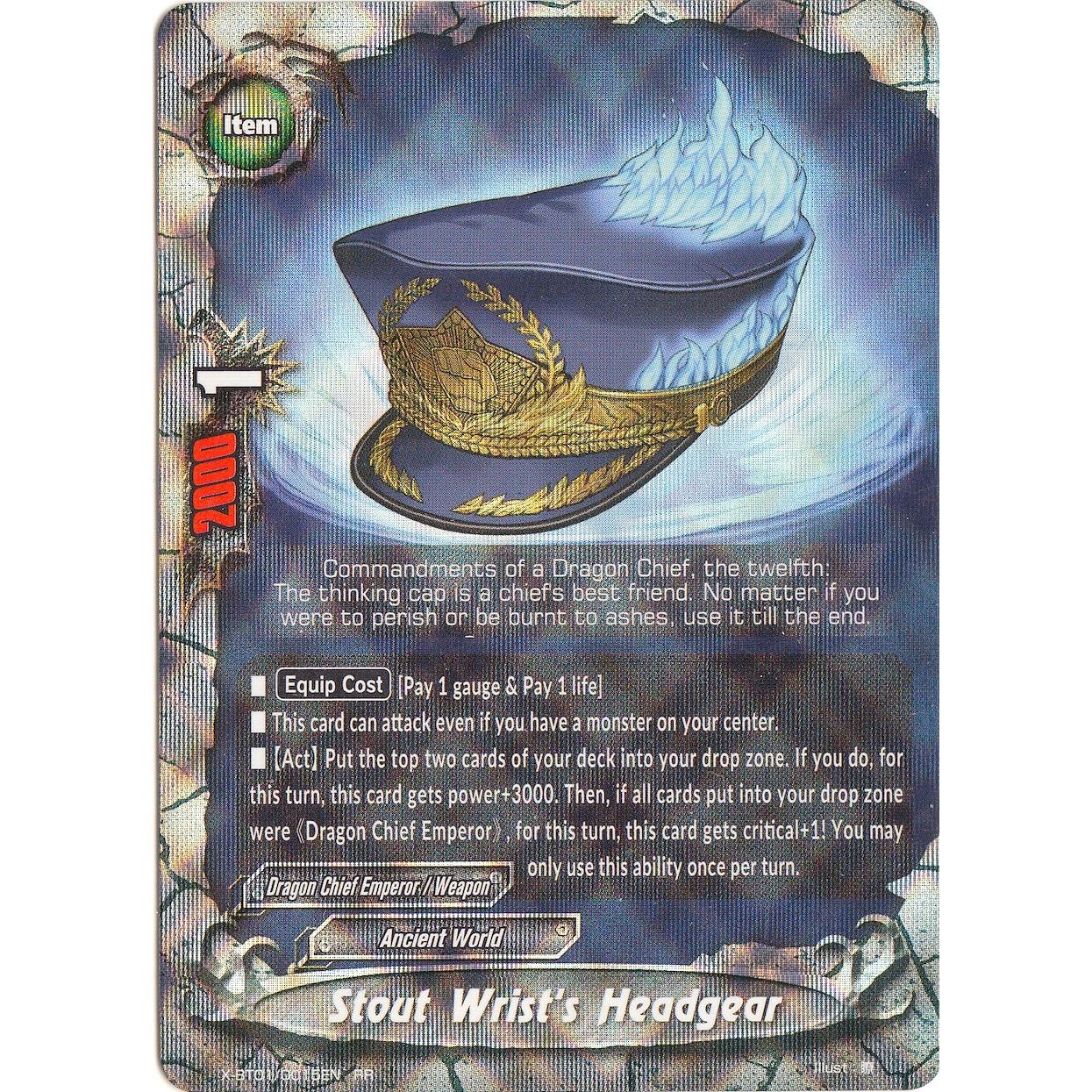 Image for Stout Wrist's Headgear (X-BT01/0015EN) (X-BT01) - Future Card BuddyFight