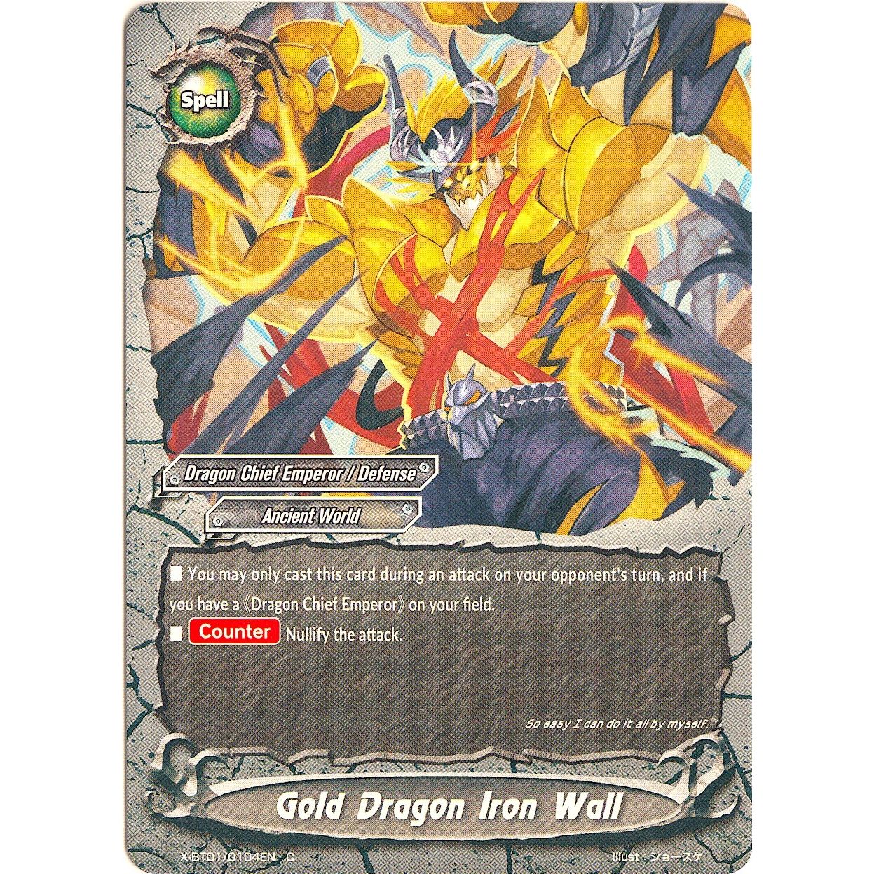 Image for Gold Dragon Iron Wall (X-BT01/0104EN) (X-BT01) - Future Card BuddyFight