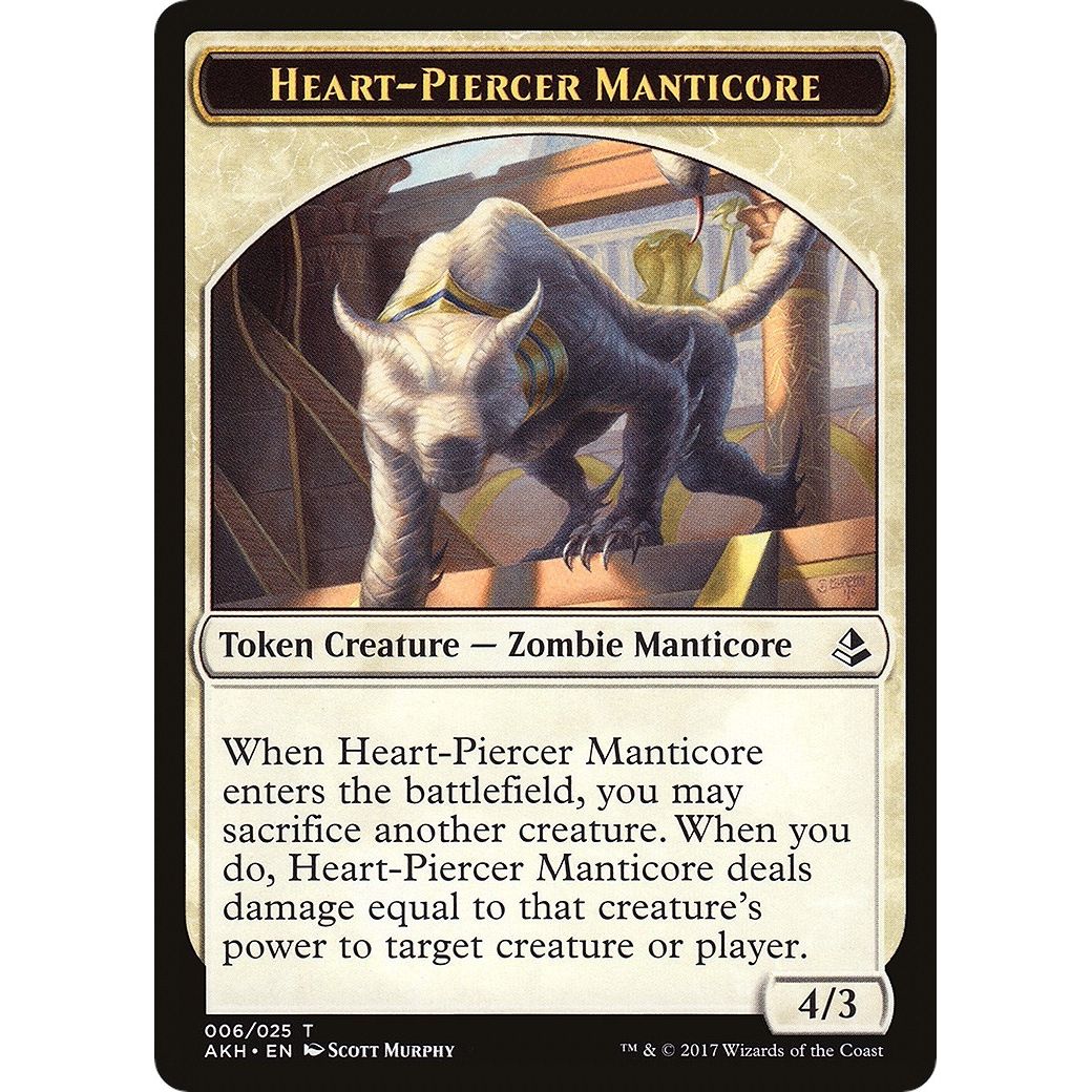 Image for Heart-Piercer Manticore // Warrior Double-Sided Token (6 // 17) (AKH) - Magic: The Gathering