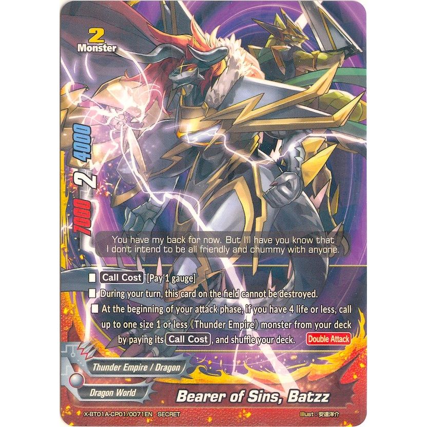 Image for Bearer of Sins, Batzz (Secret R Foiling) (X-BT01A-CP01/0071EN) (X-BT01A) - Future Card BuddyFight