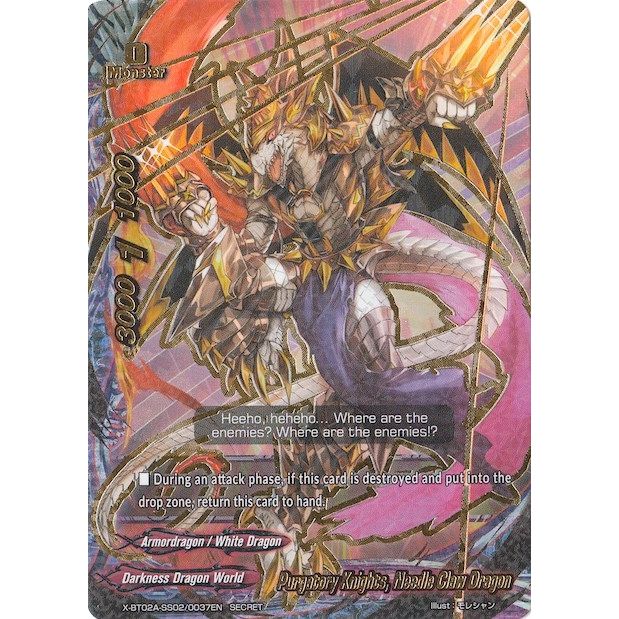 Image for Purgatory Knights, Needle Claw Dragon (Secret RRR Foil) (X-BT02A-SS02/0037EN) (X-BT02A) - Future Card BuddyFight