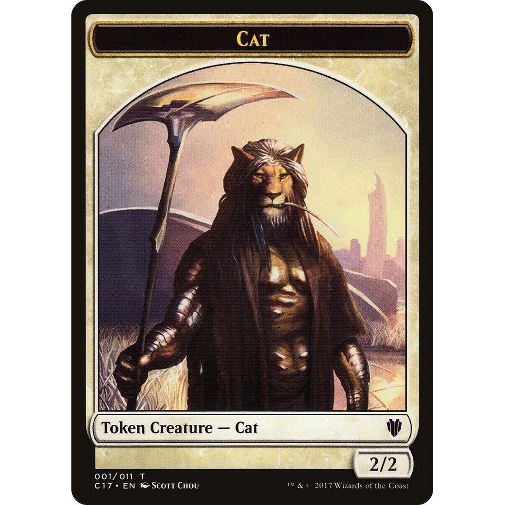 Image for Cat // Cat Warrior Double-Sided Token (1 // 8) (C17) - Magic: The Gathering