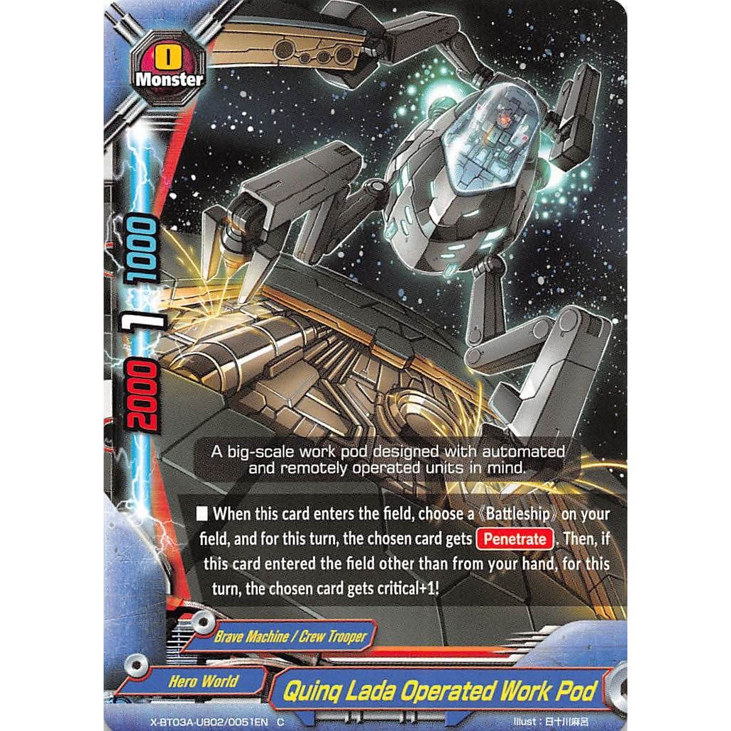Image for Quinq Lada Operated Work Pod (X-BT03A-UB02/0051EN) (X-BT03A) - Future Card BuddyFight