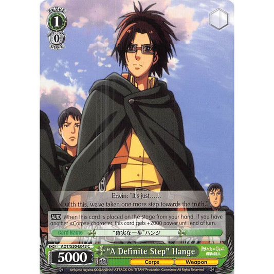 Image for "A Definite Step" Hange (AOT/S50-E043 C) (AOT/S50) - Weiss Schwarz