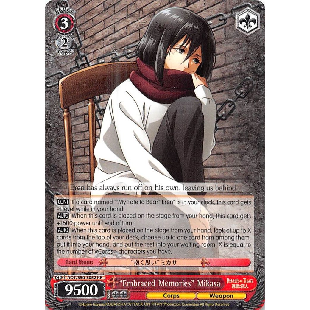 Image for "Embraced Memories" Mikasa (AOT/S50-E052 RR) (AOT/S50) - Weiss Schwarz