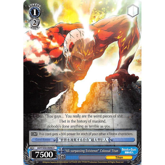 Image for "All-surpassing Existence" Colossal Titan (AOT/S50-E096 C) (AOT/S50) - Weiss Schwarz