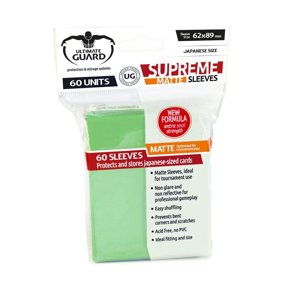 Image for Double Matte Sleeve - Supreme Sleeves Japanese Size Matte Light Green (60-Pack) - Card Sleeves