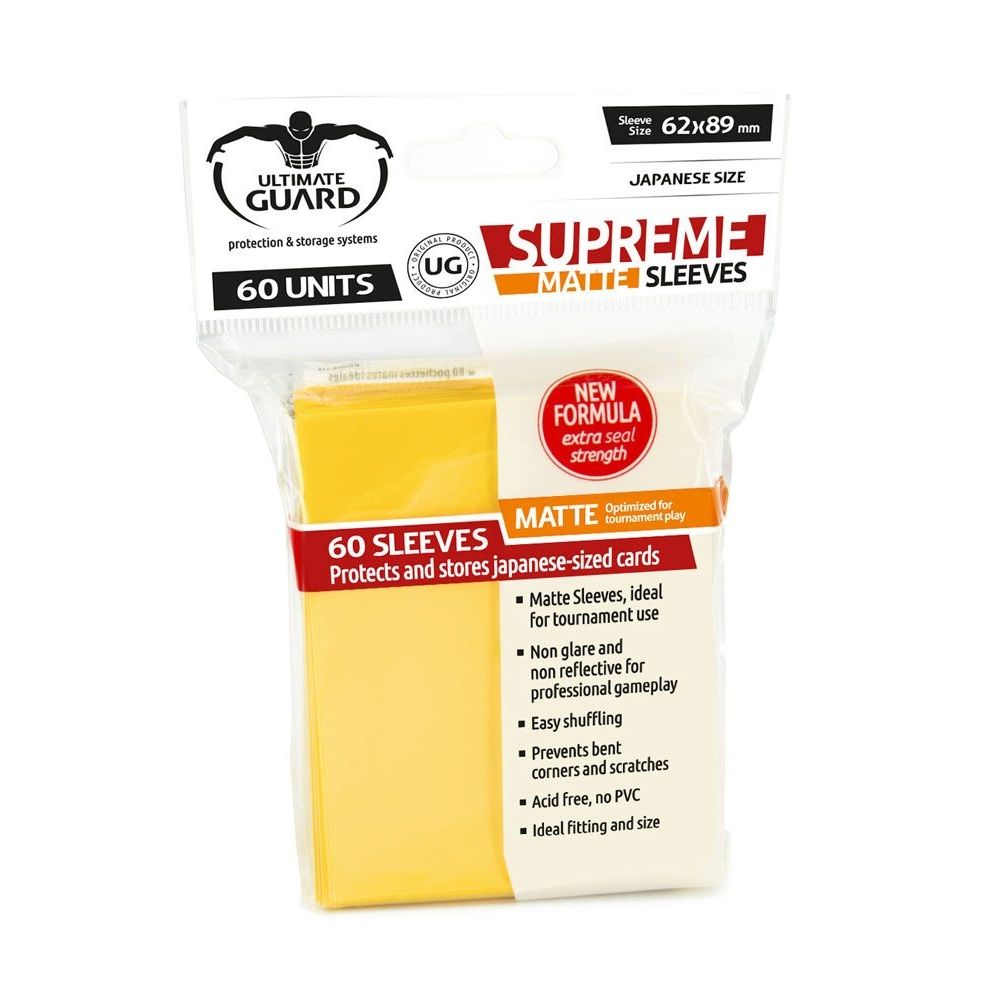Image for Double Matte Sleeve - Supreme Sleeves Japanese Size Matte Yellow (60-Pack) - Card Sleeves