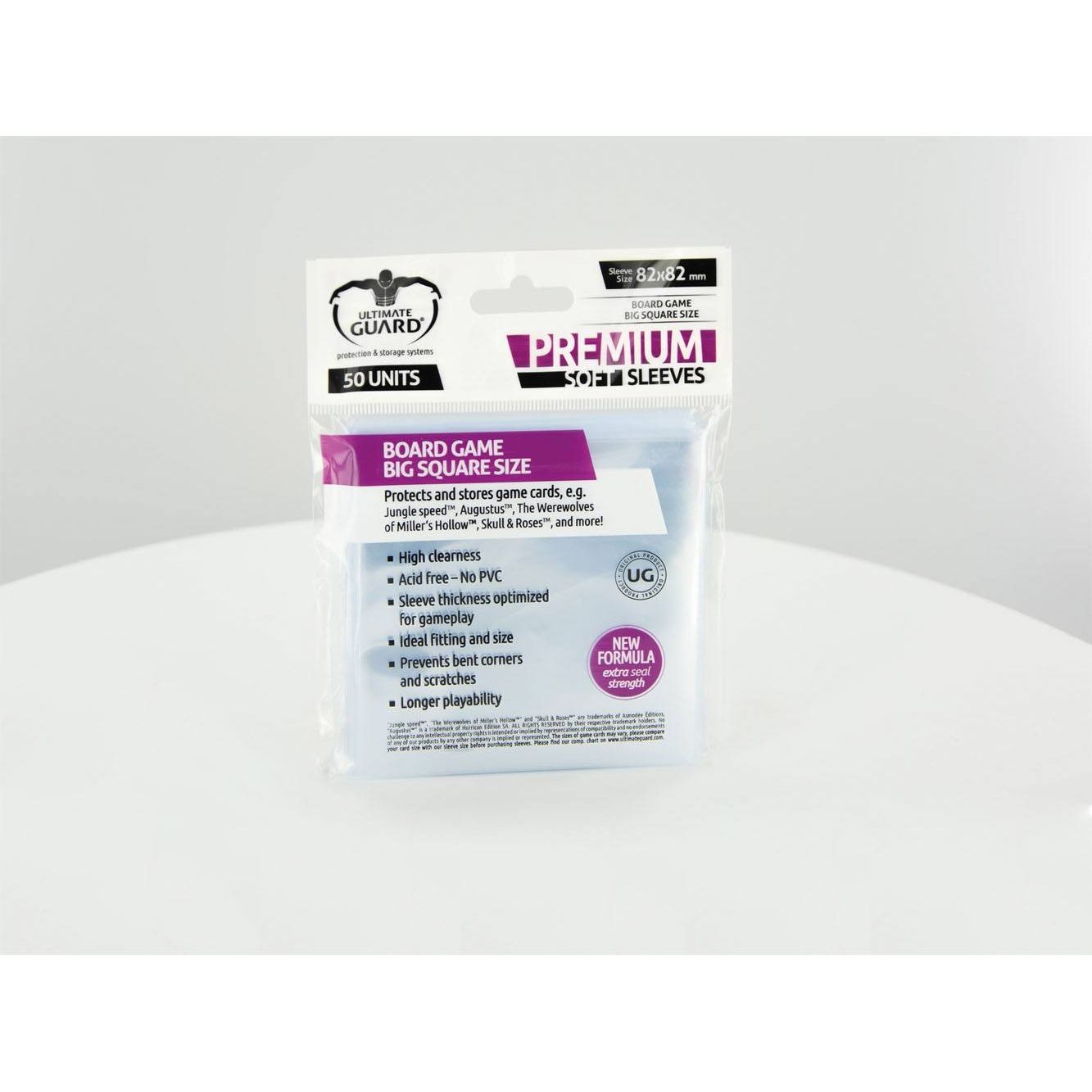 Image for Gloss Sleeve - Premium Soft Sleeves for Board Game Cards Big Square (50-Pack) - Card Sleeves