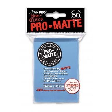 Image for Pro-Matte Standard Deck Protectors - Light Blue (50-Pack) - Card Sleeves