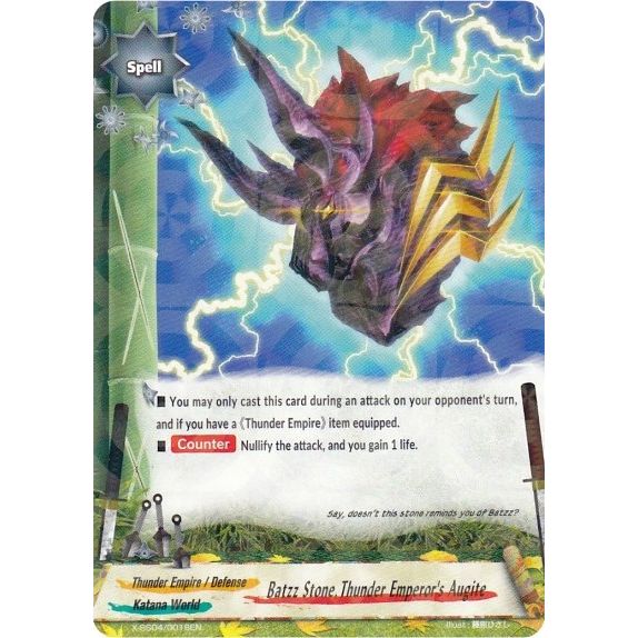 Image for Batzz Stone, Thunder Emperor's Augite (R Foil) (X-SS04/0018EN) (XSS04) - Future Card BuddyFight