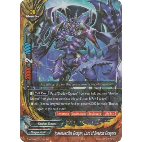 Image for Inexhaustible Dragon, Lord of Shadow Dragons (X-BT04/0010EN) (X-BT04) - Future Card BuddyFight