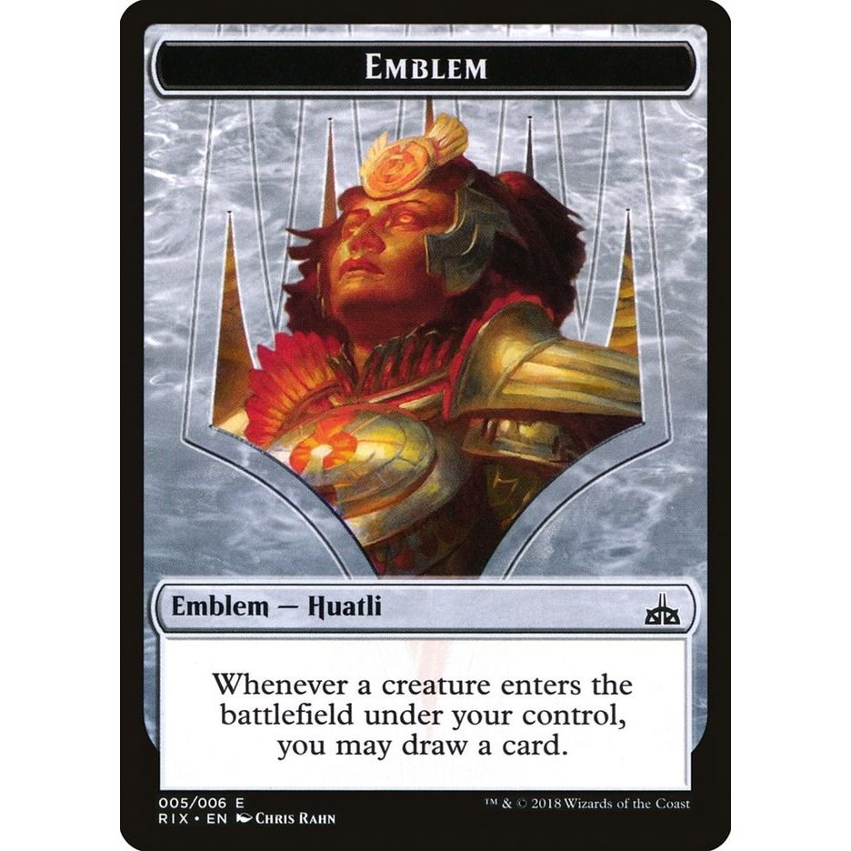 Image for Emblem - Huatli, Radiant Champion (5) (RIX) - Magic: The Gathering