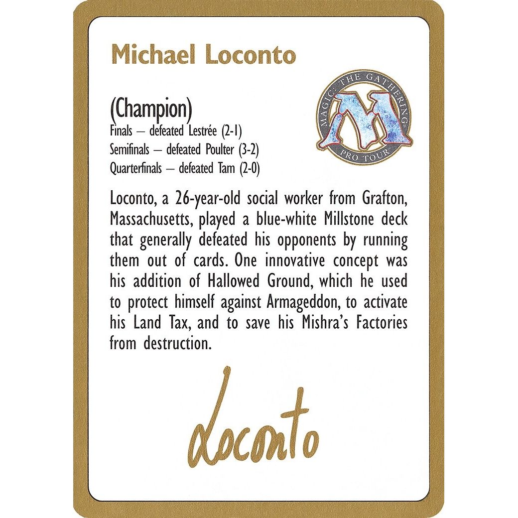 Image for 1996 Michael Loconto Biography Card (WCD) - Magic: The Gathering