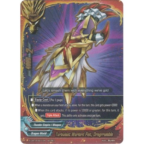 Image for Turbulent Warlord Fist, Dragrrumble (X-CBT-A/0071EN) (X-CBT) - Future Card BuddyFight
