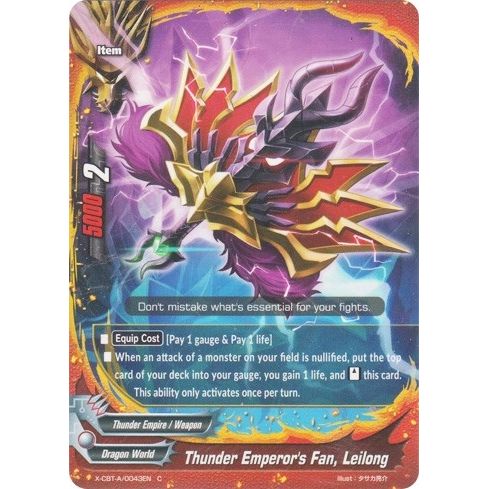 Image for Thunder Emperor's Fan, Leilong (X-CBT-A/0043EN) (X-CBT) - Future Card BuddyFight