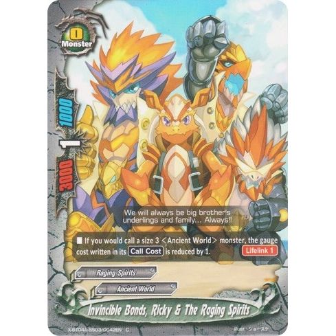 Image for Invincible Bonds, Ricky & The Raging Spirits (X-BT04A-SS03/0042EN) (X-BT04A) - Future Card BuddyFight