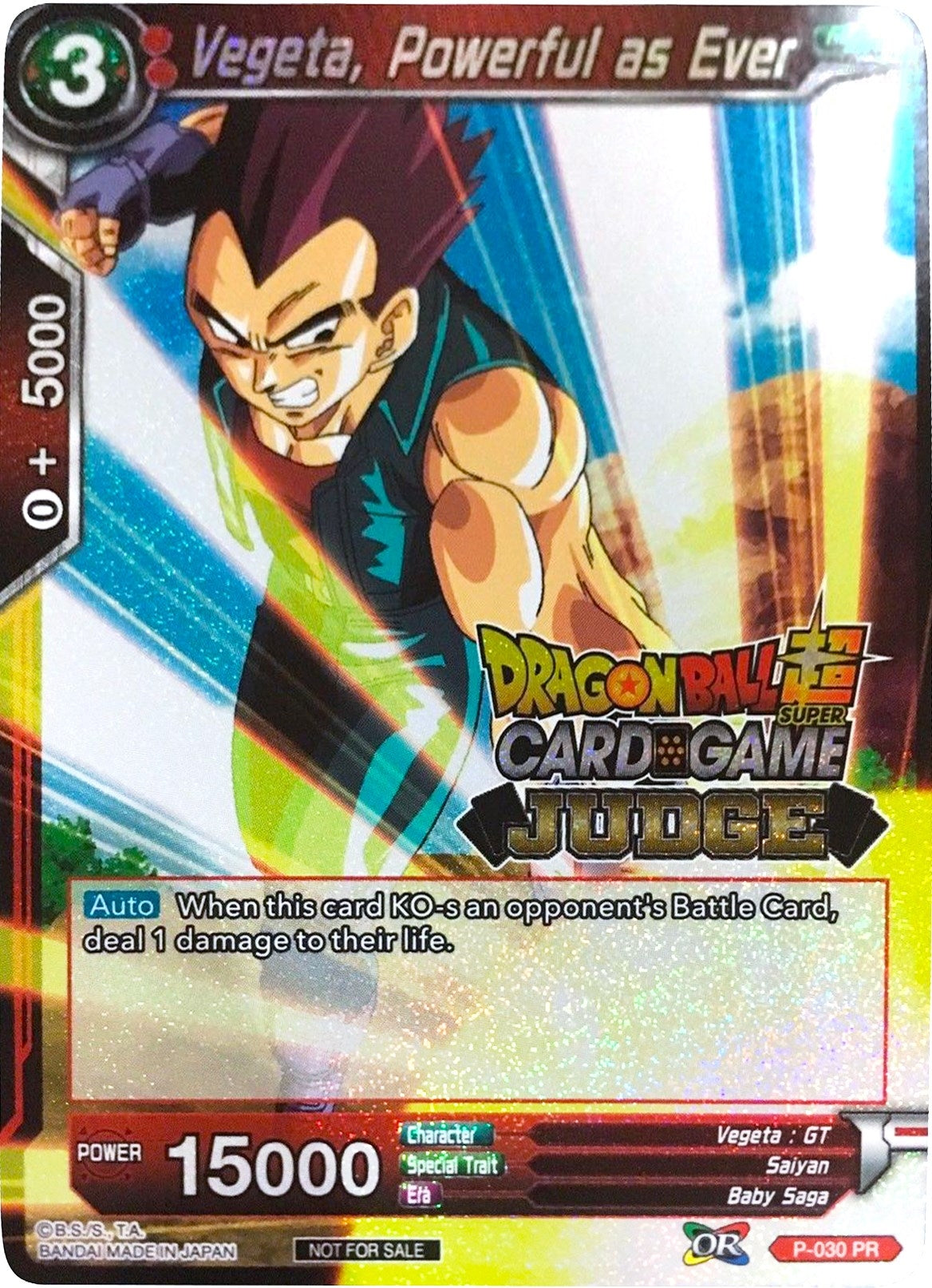 Image for Vegeta, Powerful as Ever (P-030) (JPR) - Dragon Ball Super: Masters