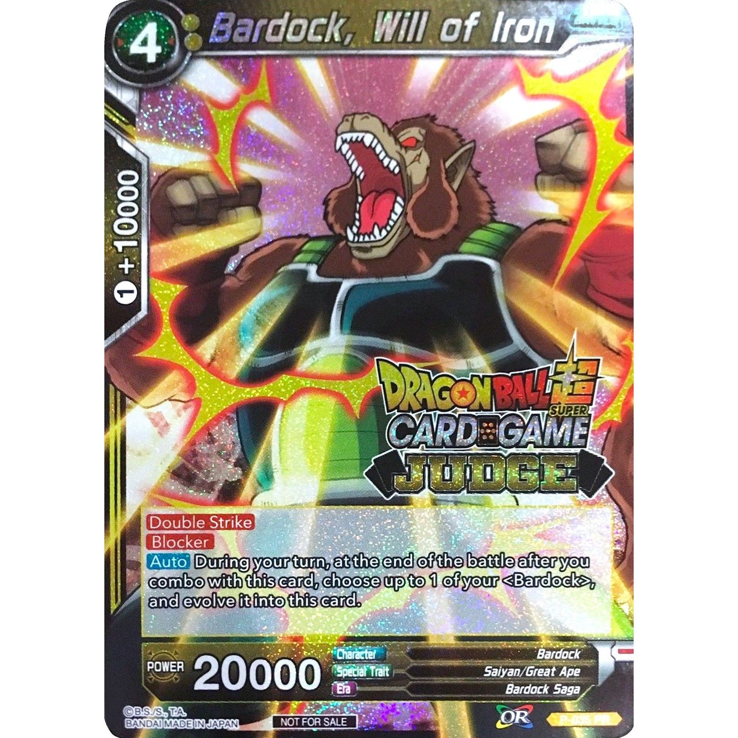 Image for Bardock, Will of Iron (P-035) (JPR) - Dragon Ball Super: Masters