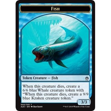 Image for Fish // Kraken Double-Sided Token (5 // 6) (A25) - Magic: The Gathering