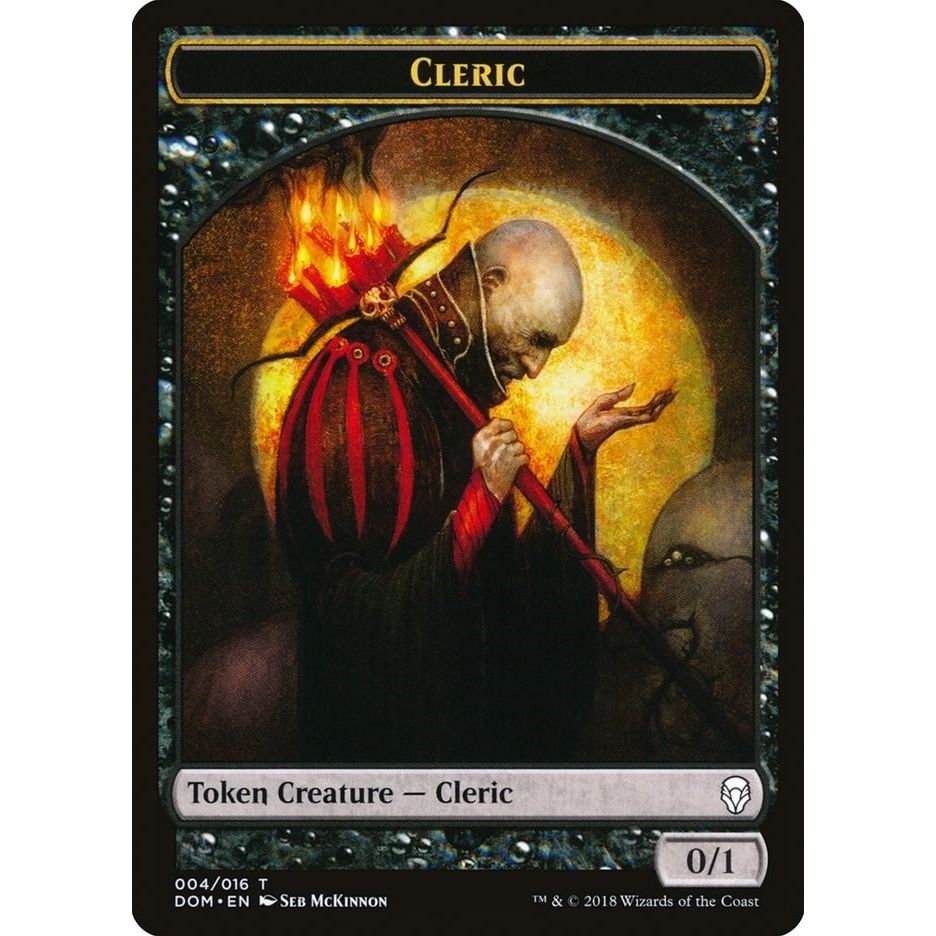 Image for Cleric Token (4) (DOM) - Magic: The Gathering