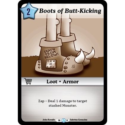 Image for Boots of Butt-Kicking (Alt 1) (18) (MUNS1) - Munchkin CCG