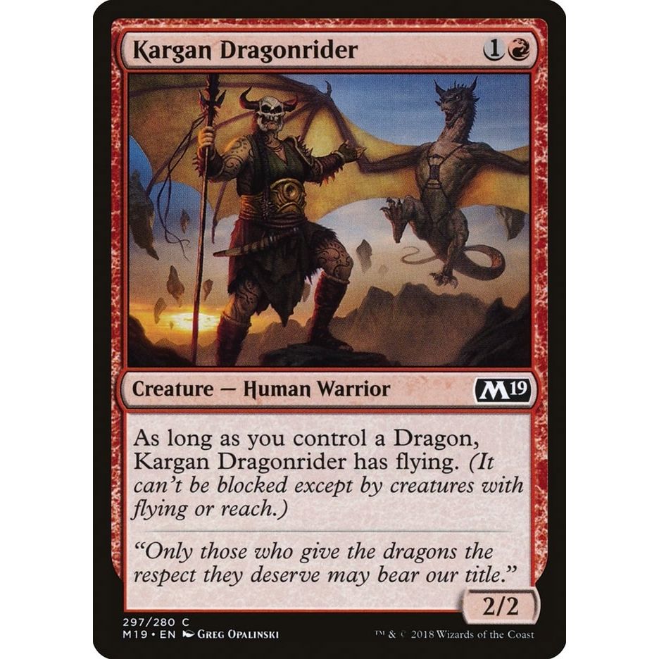 Image for Kargan Dragonrider (297) (M19) - Magic: The Gathering