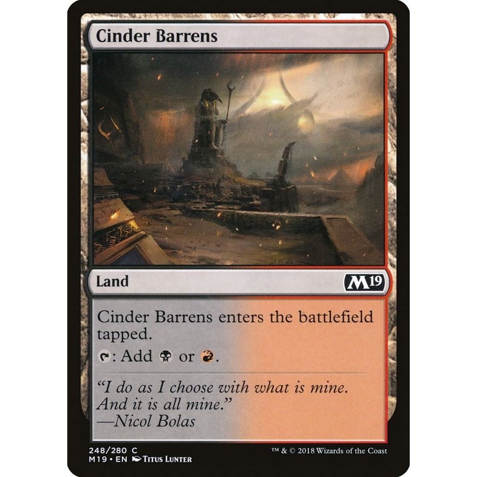 Image for Cinder Barrens (248) (M19) - Magic: The Gathering