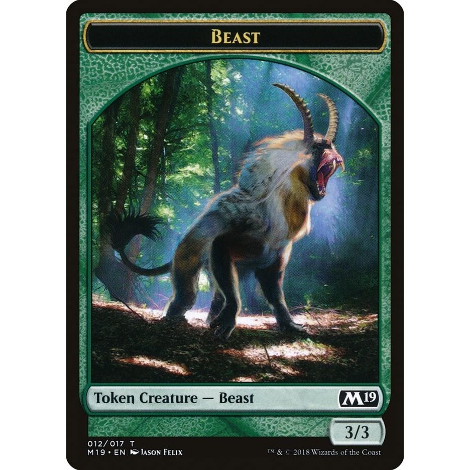 Image for Beast Token (12) (M19) - Magic: The Gathering