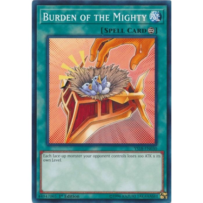 Image for Burden of the Mighty (YS18-EN030) (YS18) - YuGiOh