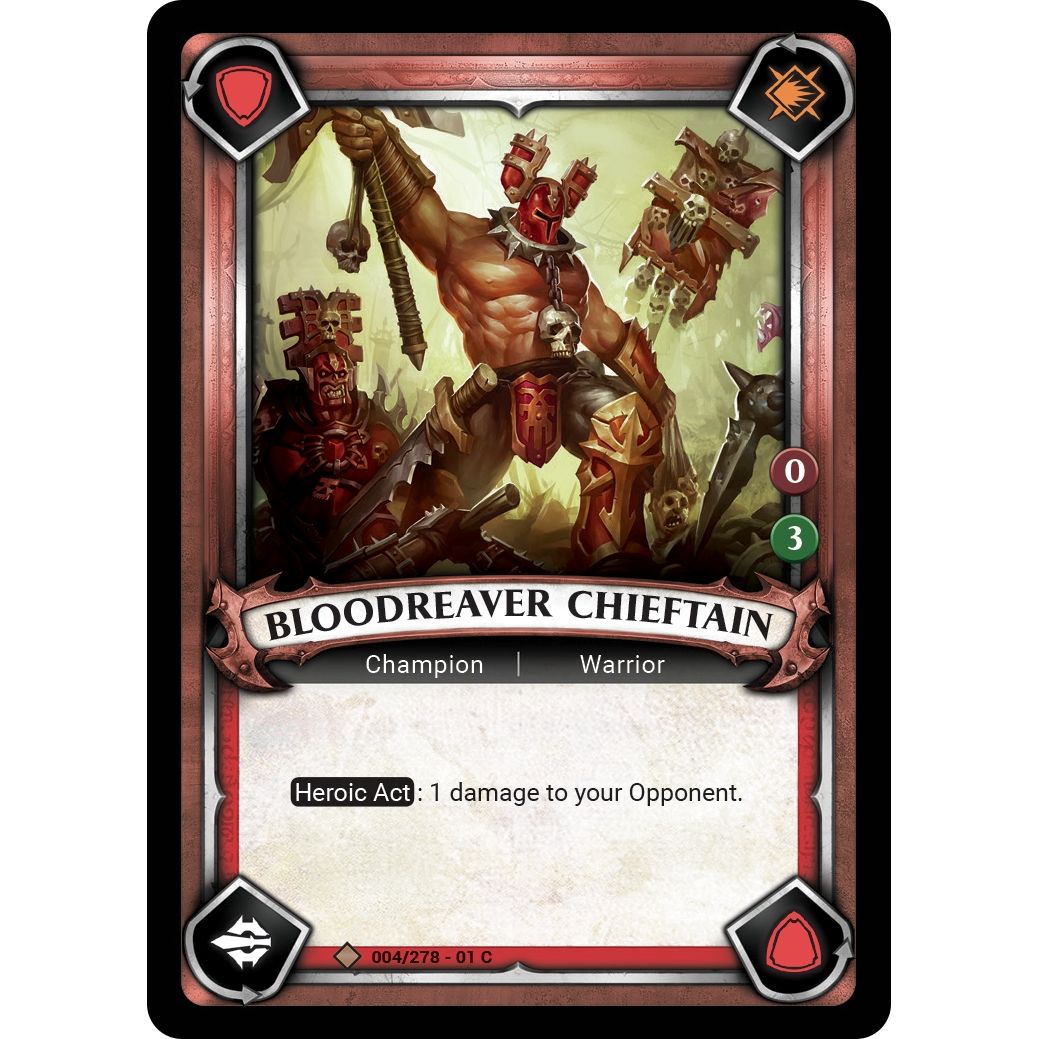 Image for Bloodreaver Chieftain (Unclaimed) (004/278) (WHAOSC) - Warhammer Age of Sigmar Champions TCG