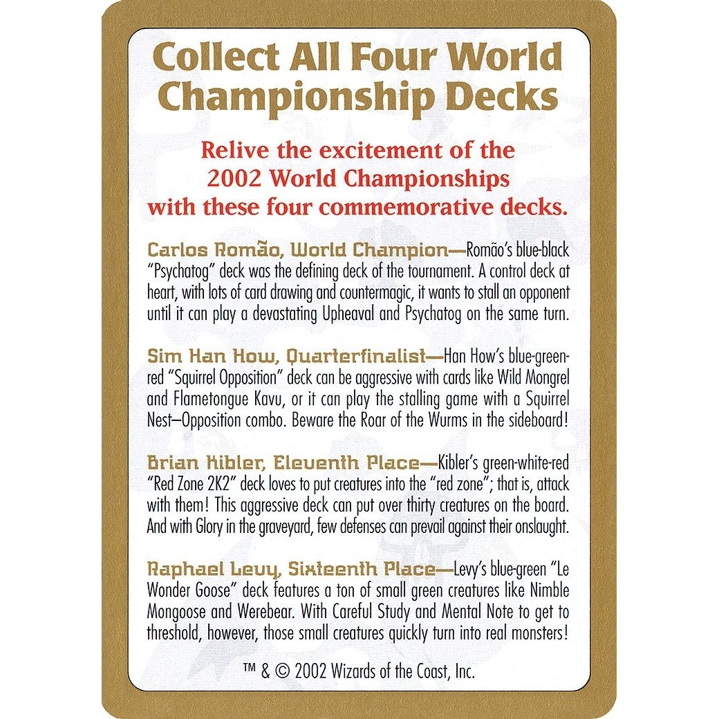 Image for 2002 World Championship Advertisement Card (WCD) - Magic: The Gathering
