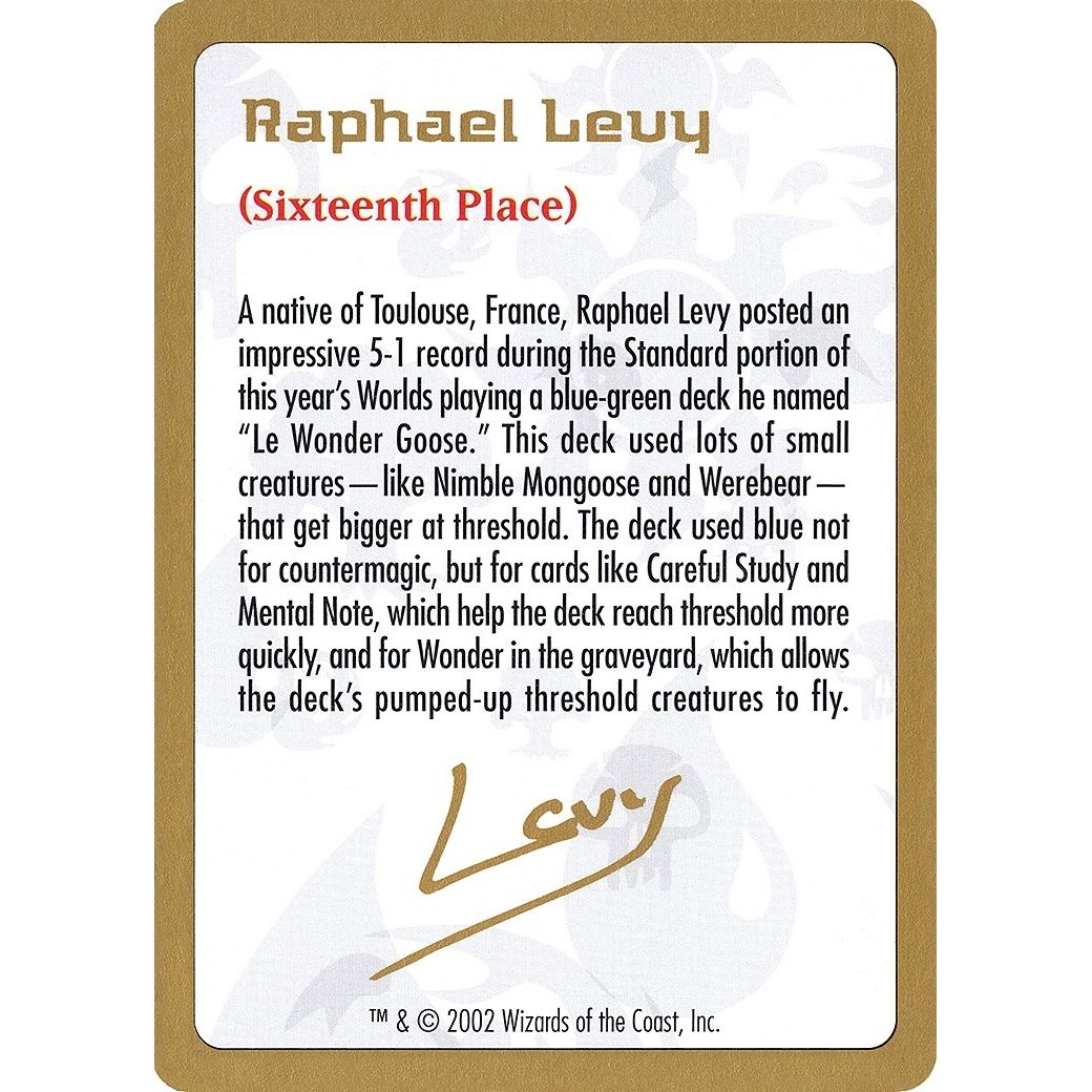Image for 2002 Raphael Levy Biography Card (WCD) - Magic: The Gathering