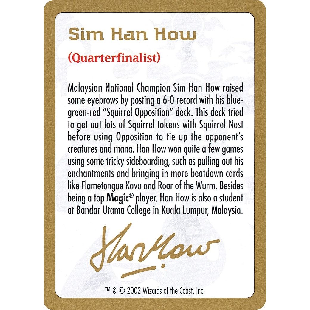 Image for 2002 Sim Han How Biography Card (WCD) - Magic: The Gathering
